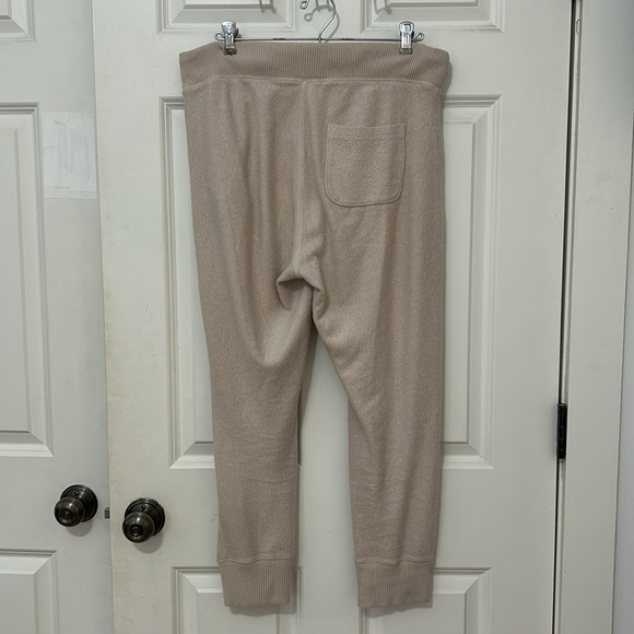 Aerie Cozy Up joggers size, small cream, plush loungewear pockets drawstring - Picture 4 of 4